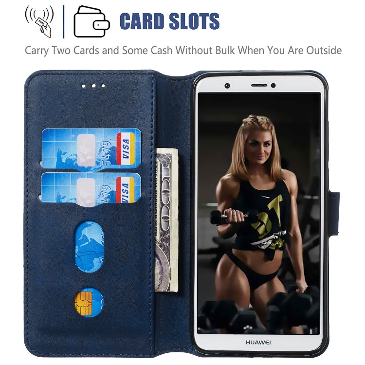 For Huawei P Smart / Honor 9 Lite Solid Color Buckle Horizontal Flip Leather Case with Wallet & Holder & Card Slots