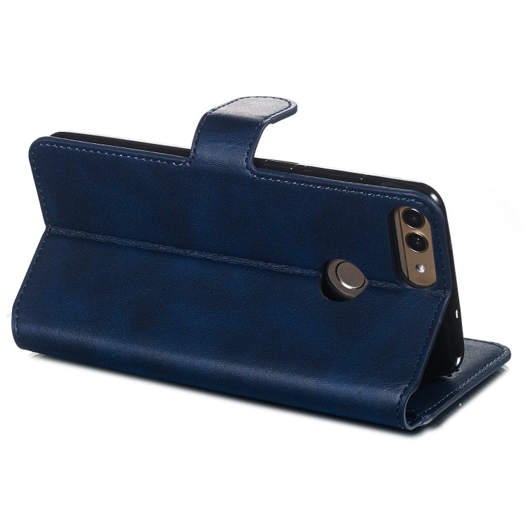 For Huawei P Smart / Honor 9 Lite Solid Color Buckle Horizontal Flip Leather Case with Wallet & Holder & Card Slots
