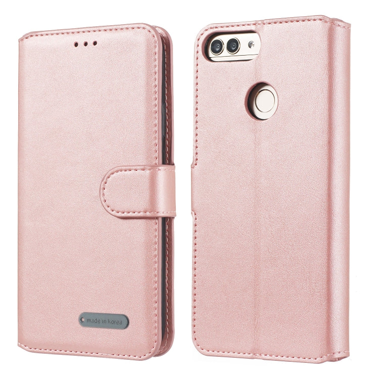 For Huawei P Smart / Honor 9 Lite Solid Color Buckle Horizontal Flip Leather Case with Wallet & Holder & Card Slots