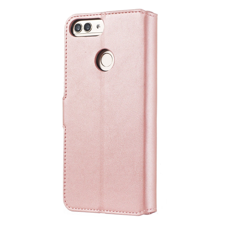 For Huawei P Smart / Honor 9 Lite Solid Color Buckle Horizontal Flip Leather Case with Wallet & Holder & Card Slots