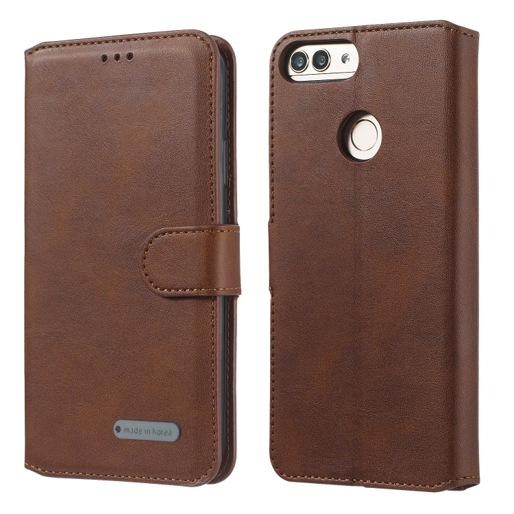 For Huawei P Smart / Honor 9 Lite Solid Color Buckle Horizontal Flip Leather Case with Wallet & Holder & Card Slots