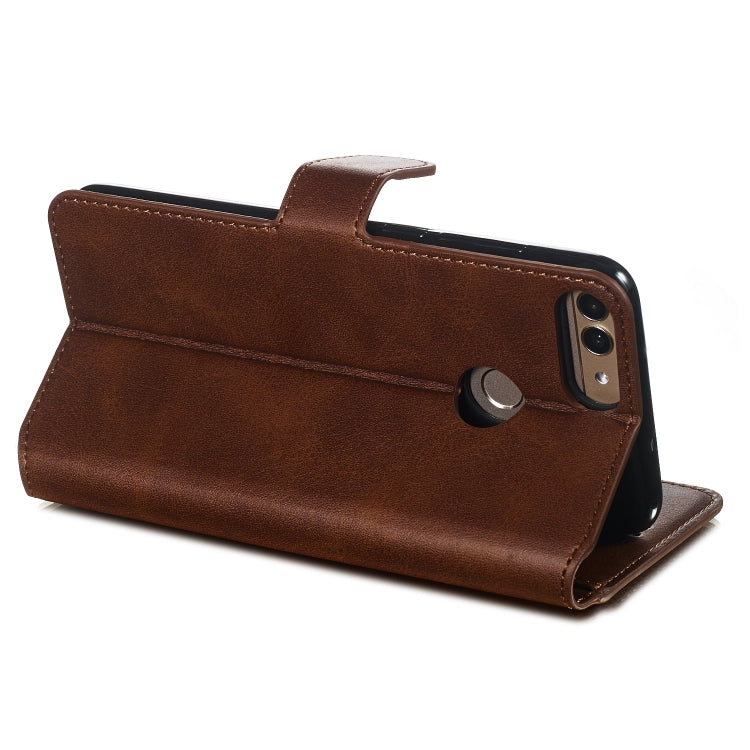 For Huawei P Smart / Honor 9 Lite Solid Color Buckle Horizontal Flip Leather Case with Wallet & Holder & Card Slots