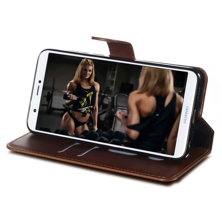 For Huawei P Smart / Honor 9 Lite Solid Color Buckle Horizontal Flip Leather Case with Wallet & Holder & Card Slots