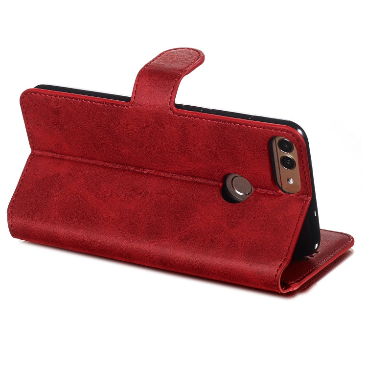 For Huawei P Smart / Honor 9 Lite Solid Color Buckle Horizontal Flip Leather Case with Wallet & Holder & Card Slots