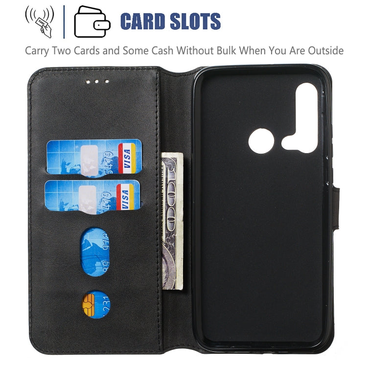 For Huawei P20 Lite (2019) Solid Color Buckle Horizontal Flip Leather Case with Wallet & Holder & Card Slots