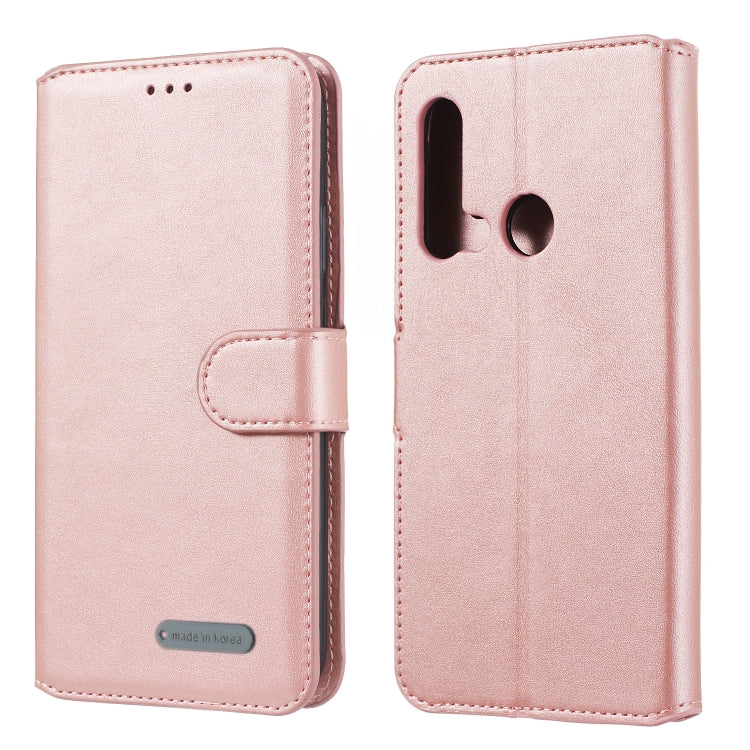For Huawei P20 Lite (2019) Solid Color Buckle Horizontal Flip Leather Case with Wallet & Holder & Card Slots