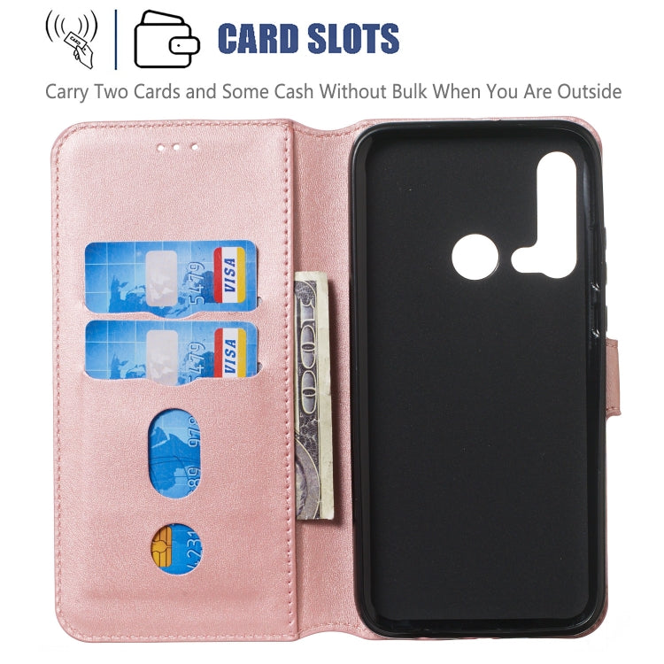 For Huawei P20 Lite (2019) Solid Color Buckle Horizontal Flip Leather Case with Wallet & Holder & Card Slots