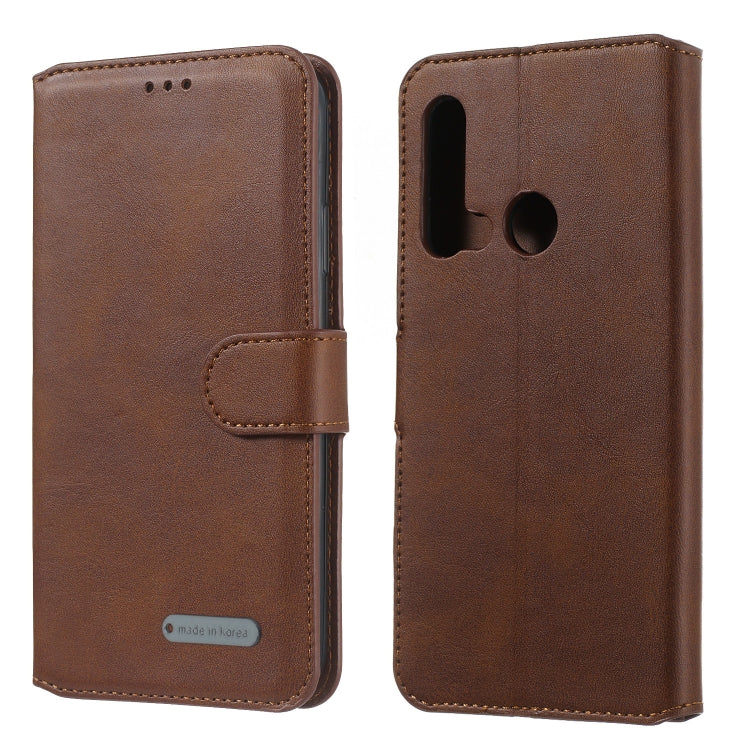 For Huawei P20 Lite (2019) Solid Color Buckle Horizontal Flip Leather Case with Wallet & Holder & Card Slots