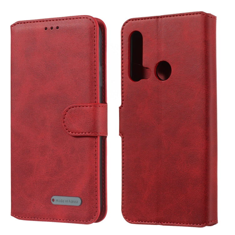 For Huawei P20 Lite (2019) Solid Color Buckle Horizontal Flip Leather Case with Wallet & Holder & Card Slots