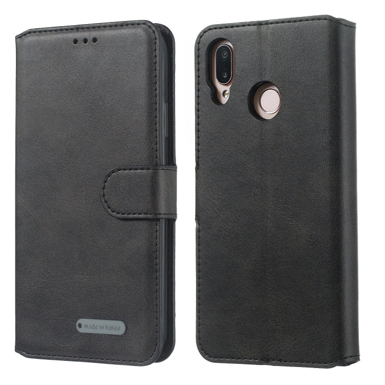 For Huawei P20 Lite / nova 3e Solid Color Buckle Horizontal Flip Leather Case with Wallet & Holder & Card Slots