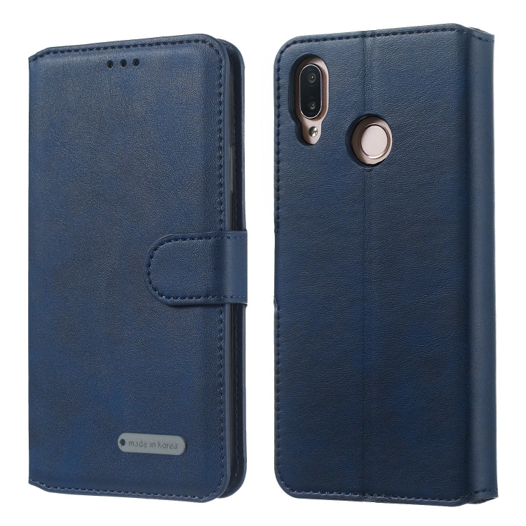 For Huawei P20 Lite / nova 3e Solid Color Buckle Horizontal Flip Leather Case with Wallet & Holder & Card Slots