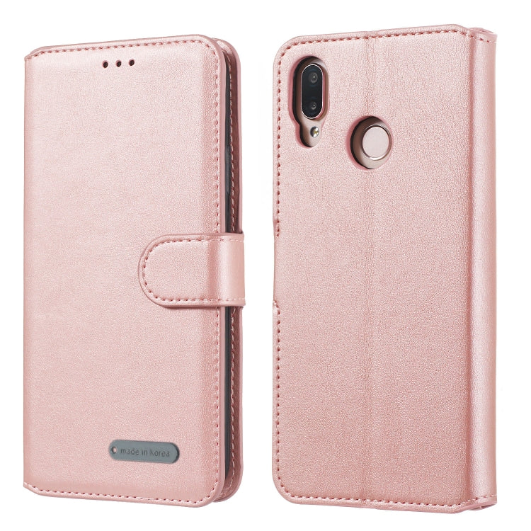 For Huawei P20 Lite / nova 3e Solid Color Buckle Horizontal Flip Leather Case with Wallet & Holder & Card Slots