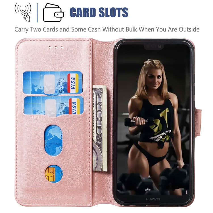 For Huawei P20 Lite / nova 3e Solid Color Buckle Horizontal Flip Leather Case with Wallet & Holder & Card Slots