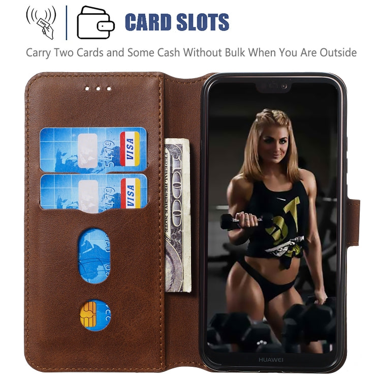 For Huawei P20 Lite / nova 3e Solid Color Buckle Horizontal Flip Leather Case with Wallet & Holder & Card Slots