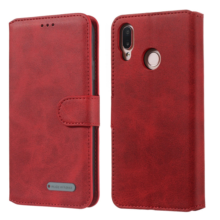 For Huawei P20 Lite / nova 3e Solid Color Buckle Horizontal Flip Leather Case with Wallet & Holder & Card Slots