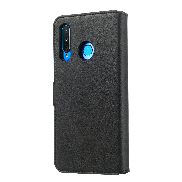 For Huawei P30 Lite / nova 4e Solid Color Buckle Horizontal Flip Leather Case with Wallet & Holder & Card Slots