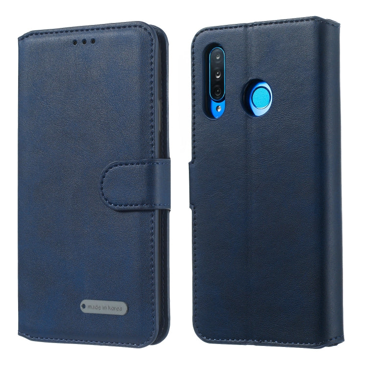 For Huawei P30 Lite / nova 4e Solid Color Buckle Horizontal Flip Leather Case with Wallet & Holder & Card Slots