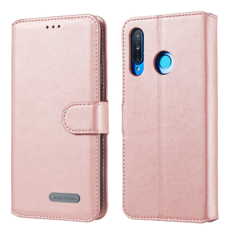 For Huawei P30 Lite / nova 4e Solid Color Buckle Horizontal Flip Leather Case with Wallet & Holder & Card Slots