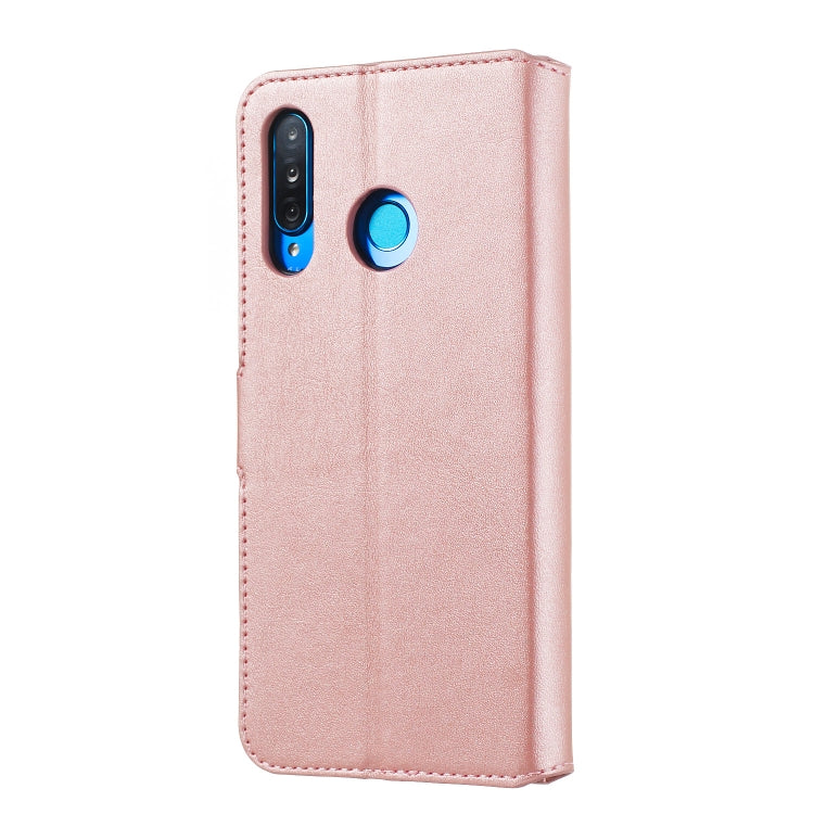 For Huawei P30 Lite / nova 4e Solid Color Buckle Horizontal Flip Leather Case with Wallet & Holder & Card Slots