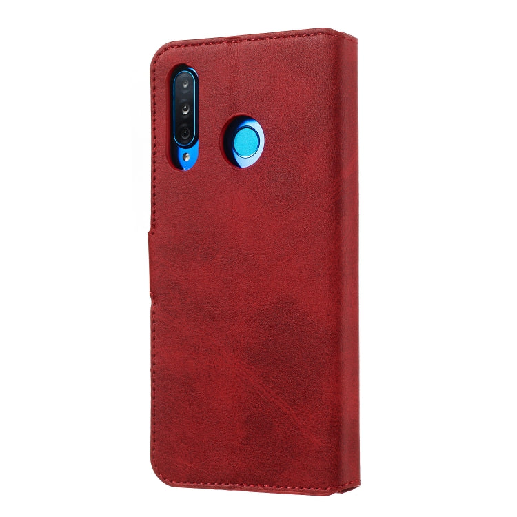 For Huawei P30 Lite / nova 4e Solid Color Buckle Horizontal Flip Leather Case with Wallet & Holder & Card Slots