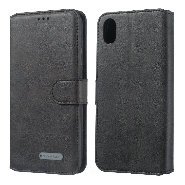 For Huawei Y5 (2019) Solid Color Buckle Horizontal Flip Leather Case with Wallet & Holder & Card Slots