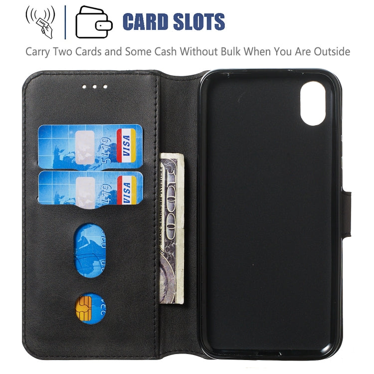 For Huawei Y5 (2019) Solid Color Buckle Horizontal Flip Leather Case with Wallet & Holder & Card Slots