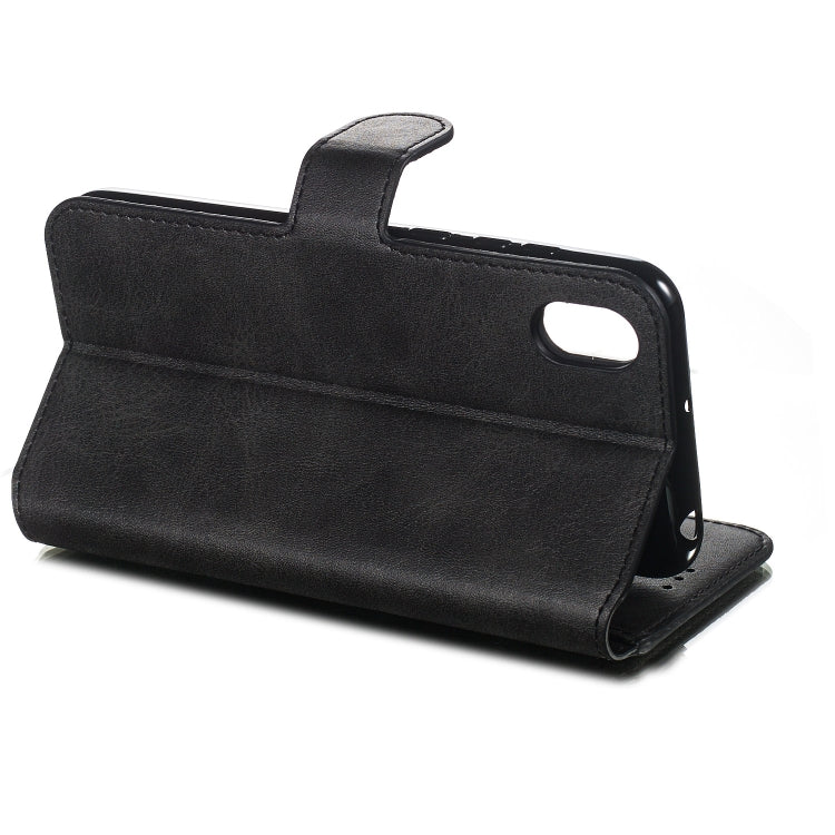For Huawei Y5 (2019) Solid Color Buckle Horizontal Flip Leather Case with Wallet & Holder & Card Slots