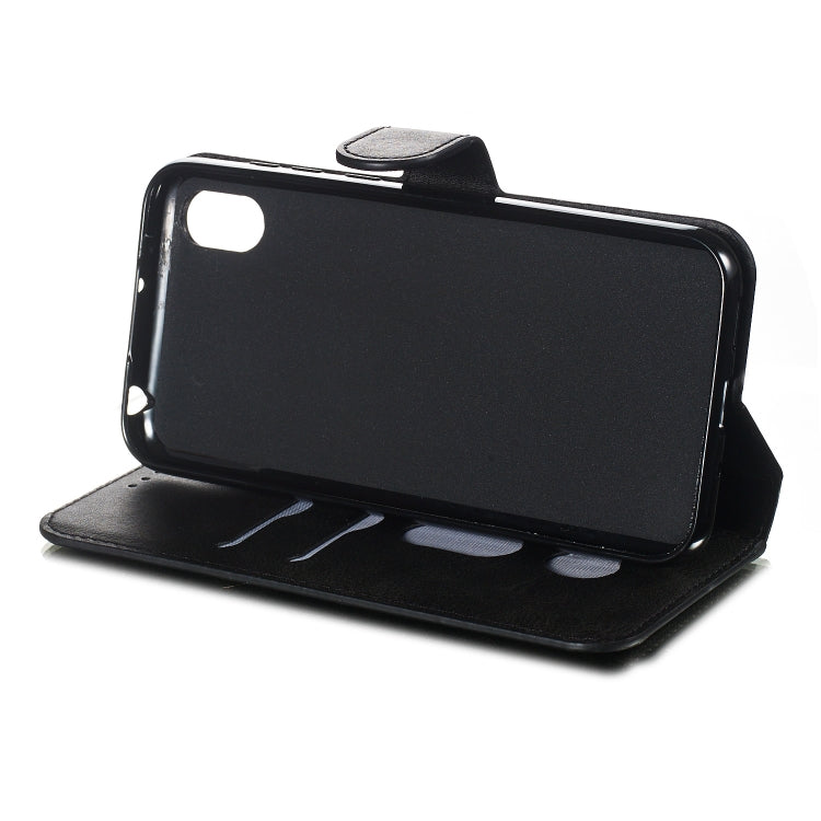For Huawei Y5 (2019) Solid Color Buckle Horizontal Flip Leather Case with Wallet & Holder & Card Slots
