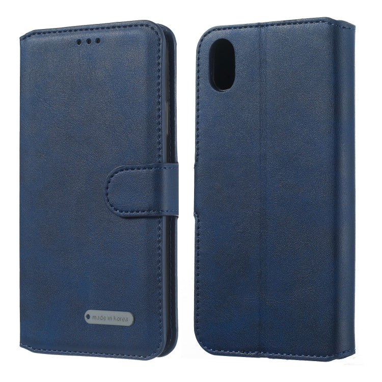 For Huawei Y5 (2019) Solid Color Buckle Horizontal Flip Leather Case with Wallet & Holder & Card Slots