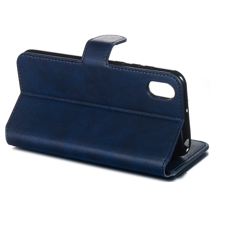 For Huawei Y5 (2019) Solid Color Buckle Horizontal Flip Leather Case with Wallet & Holder & Card Slots