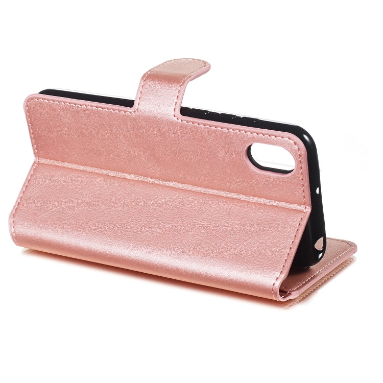 For Huawei Y5 (2019) Solid Color Buckle Horizontal Flip Leather Case with Wallet & Holder & Card Slots