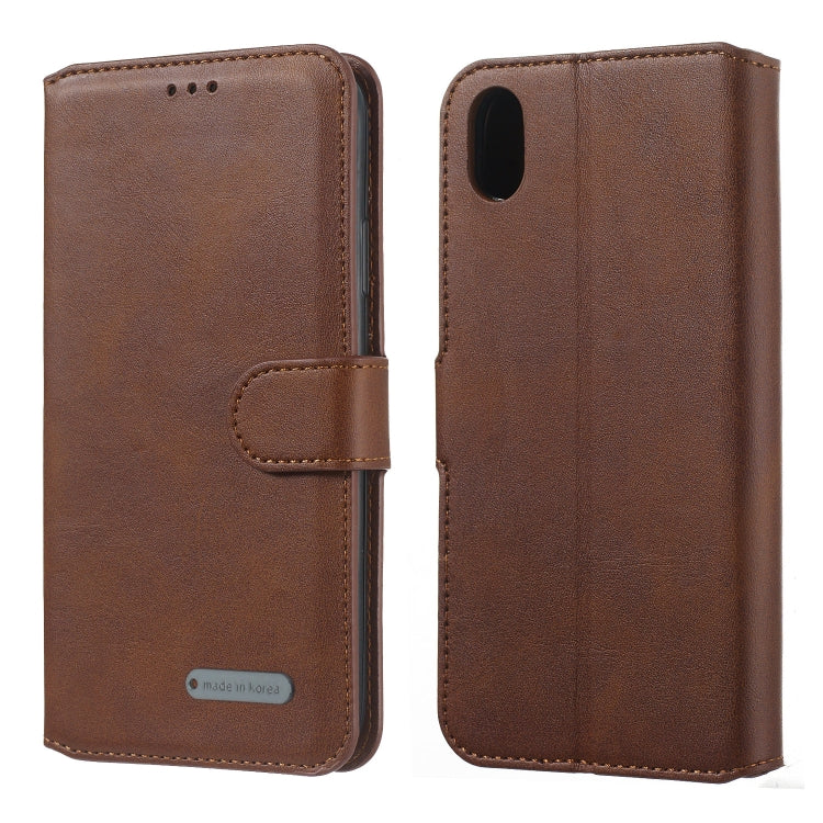 For Huawei Y5 (2019) Solid Color Buckle Horizontal Flip Leather Case with Wallet & Holder & Card Slots