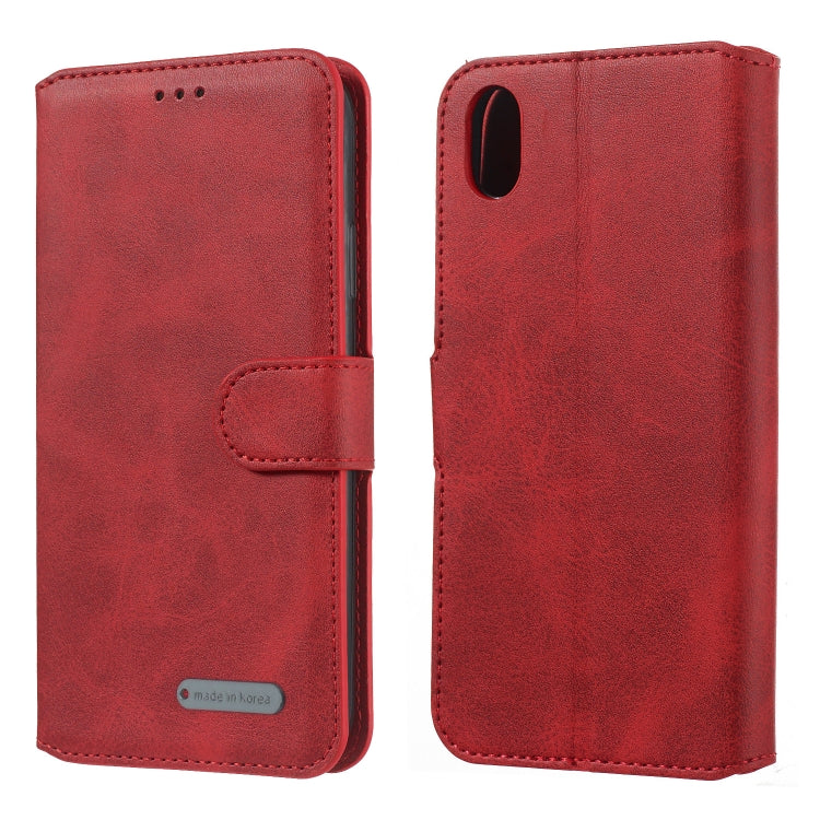 For Huawei Y5 (2019) Solid Color Buckle Horizontal Flip Leather Case with Wallet & Holder & Card Slots
