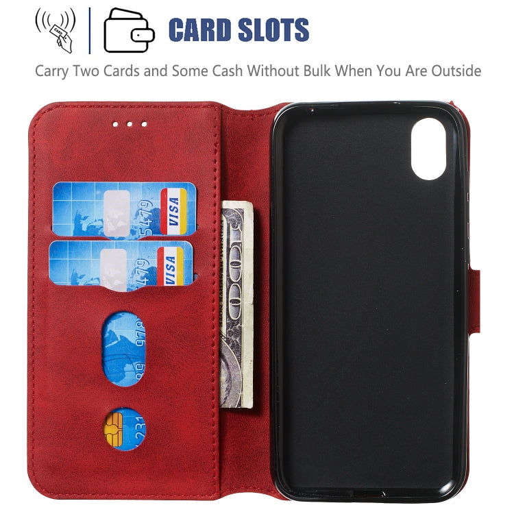 For Huawei Y5 (2019) Solid Color Buckle Horizontal Flip Leather Case with Wallet & Holder & Card Slots
