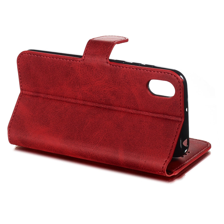 For Huawei Y5 (2019) Solid Color Buckle Horizontal Flip Leather Case with Wallet & Holder & Card Slots