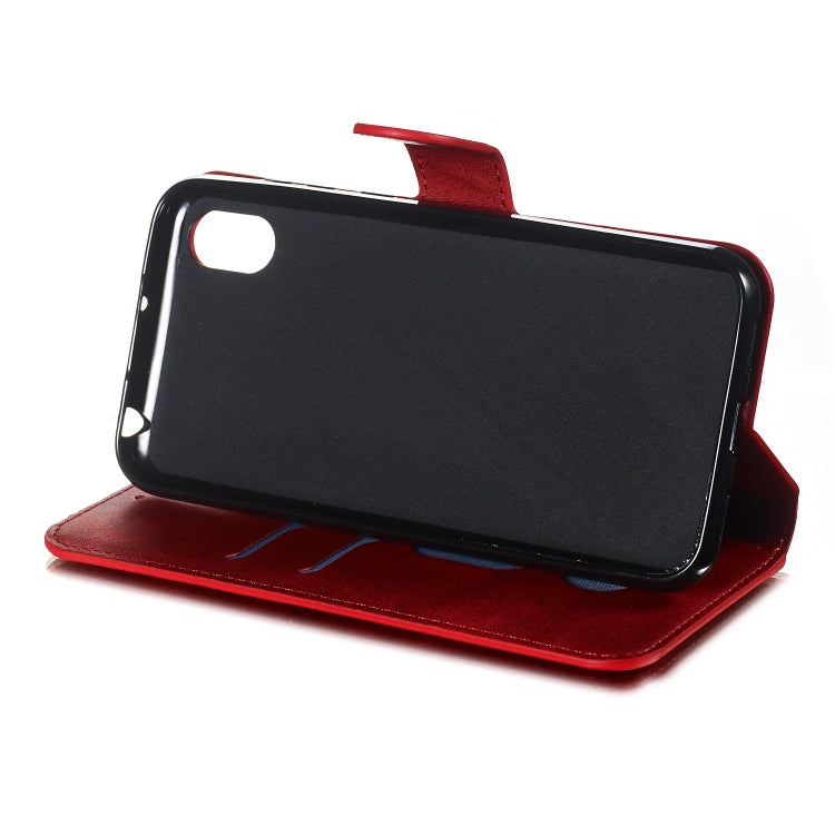 For Huawei Y5 (2019) Solid Color Buckle Horizontal Flip Leather Case with Wallet & Holder & Card Slots