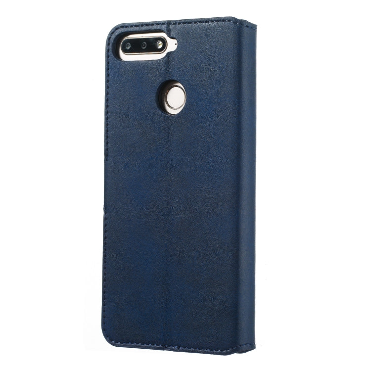For Huawei Y6 (2018) / Honor 7A Solid Color Buckle Horizontal Flip Leather Case with Wallet & Holder & Card Slots