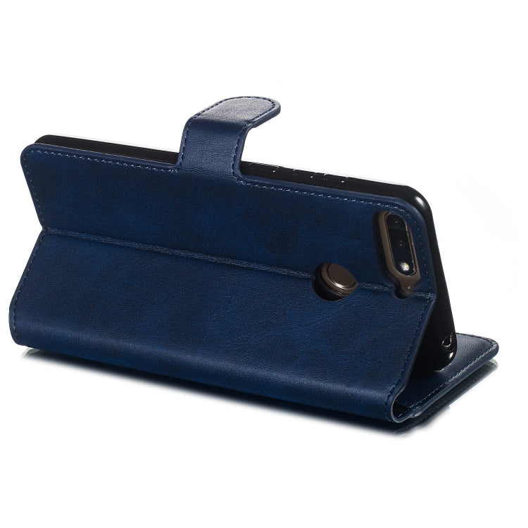 For Huawei Y6 (2018) / Honor 7A Solid Color Buckle Horizontal Flip Leather Case with Wallet & Holder & Card Slots