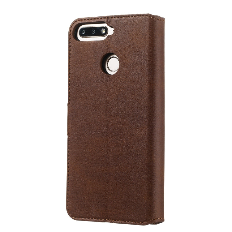 For Huawei Y6 (2018) / Honor 7A Solid Color Buckle Horizontal Flip Leather Case with Wallet & Holder & Card Slots