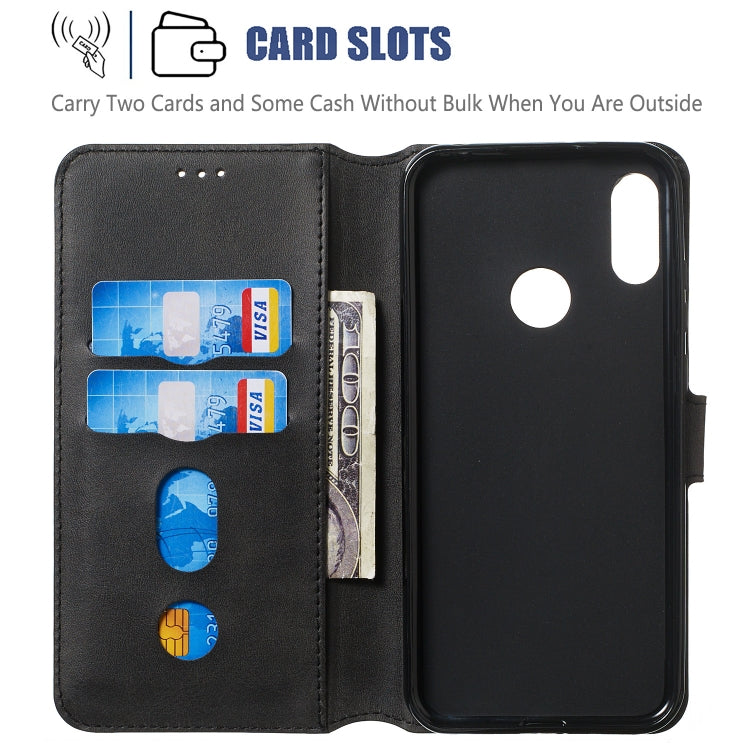 For Huawei Y6 (2019) / Honor 8A Solid Color Buckle Horizontal Flip Leather Case with Wallet & Holder & Card Slots