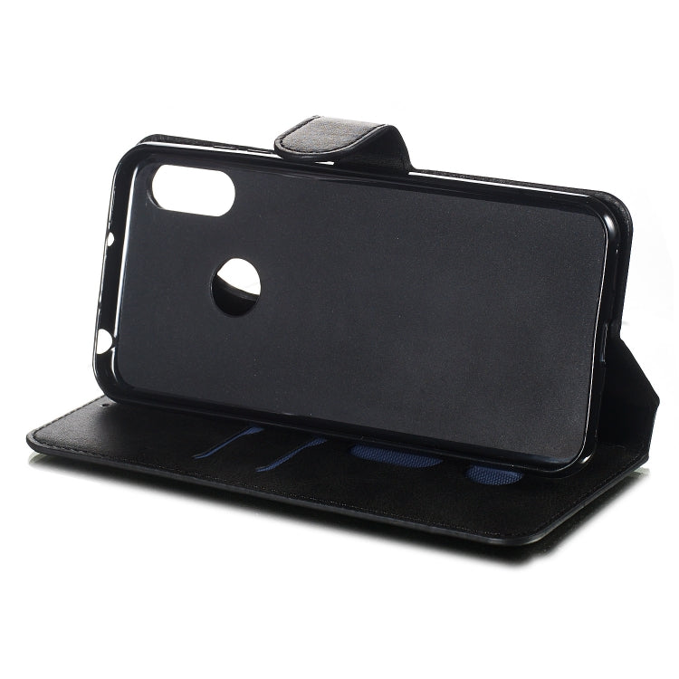 For Huawei Y6 (2019) / Honor 8A Solid Color Buckle Horizontal Flip Leather Case with Wallet & Holder & Card Slots