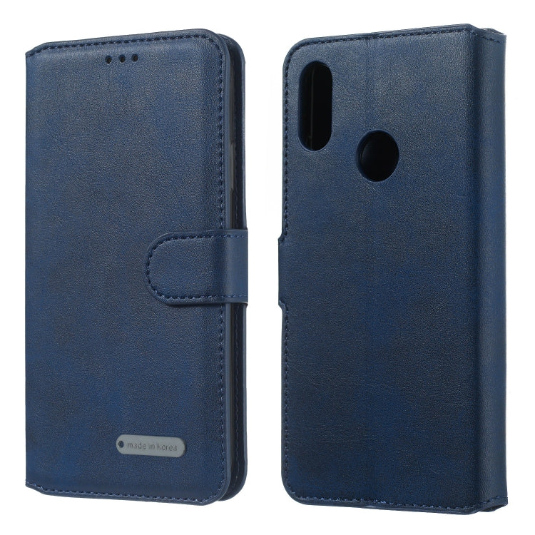 For Huawei Y6 (2019) / Honor 8A Solid Color Buckle Horizontal Flip Leather Case with Wallet & Holder & Card Slots