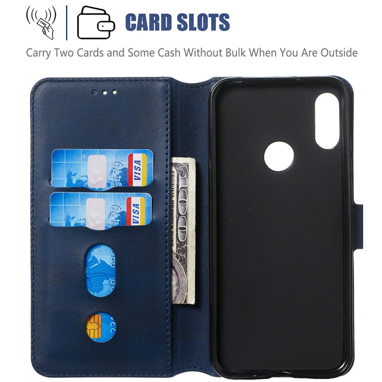 For Huawei Y6 (2019) / Honor 8A Solid Color Buckle Horizontal Flip Leather Case with Wallet & Holder & Card Slots