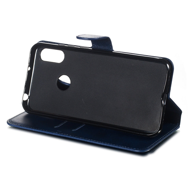 For Huawei Y6 (2019) / Honor 8A Solid Color Buckle Horizontal Flip Leather Case with Wallet & Holder & Card Slots