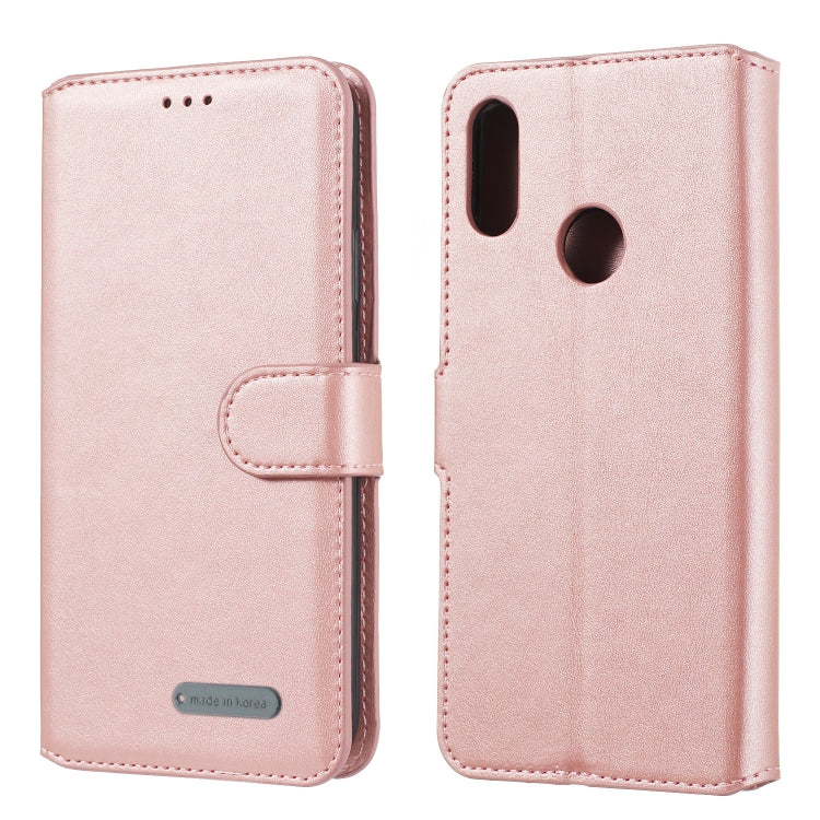 For Huawei Y6 (2019) / Honor 8A Solid Color Buckle Horizontal Flip Leather Case with Wallet & Holder & Card Slots