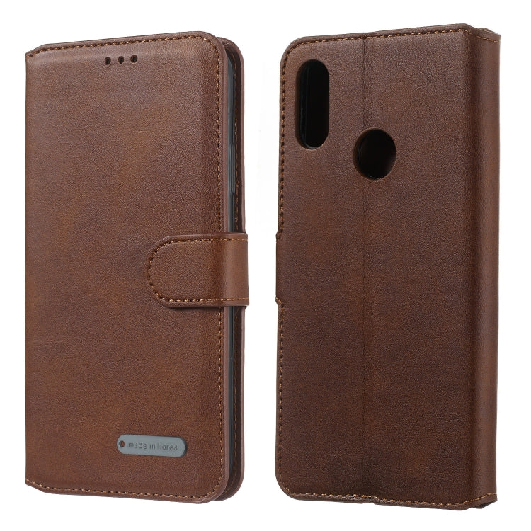 For Huawei Y6 (2019) / Honor 8A Solid Color Buckle Horizontal Flip Leather Case with Wallet & Holder & Card Slots