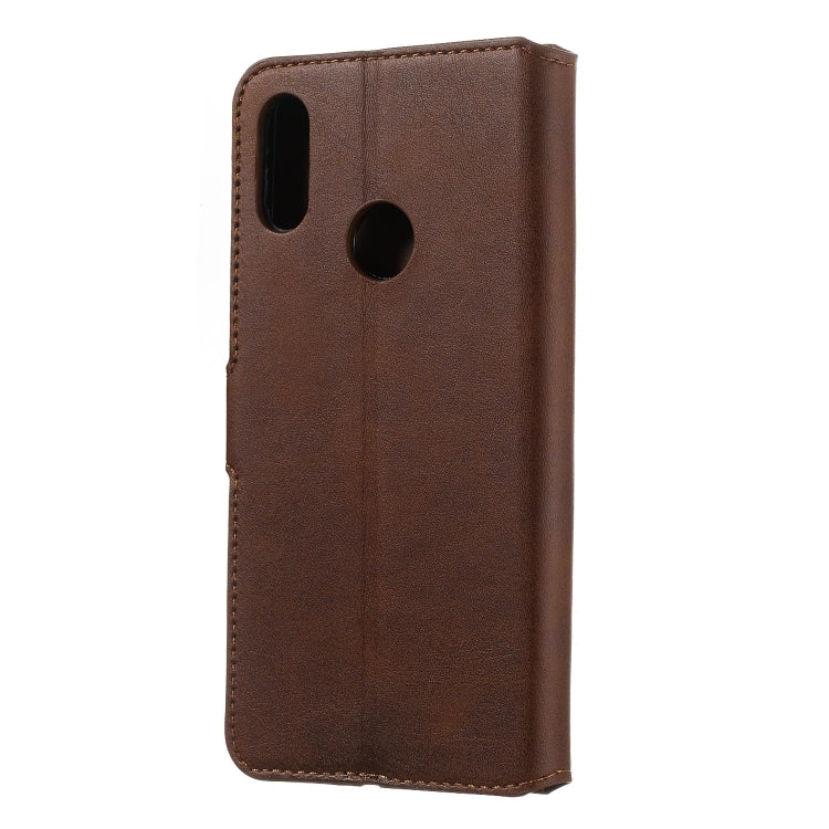 For Huawei Y6 (2019) / Honor 8A Solid Color Buckle Horizontal Flip Leather Case with Wallet & Holder & Card Slots