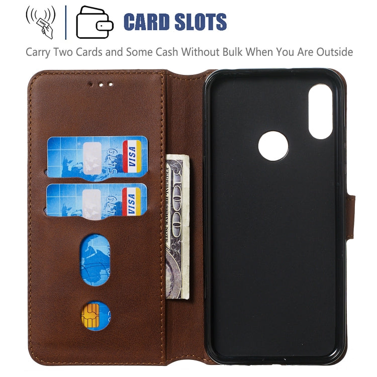 For Huawei Y6 (2019) / Honor 8A Solid Color Buckle Horizontal Flip Leather Case with Wallet & Holder & Card Slots
