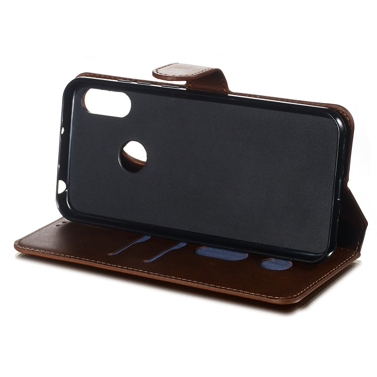 For Huawei Y6 (2019) / Honor 8A Solid Color Buckle Horizontal Flip Leather Case with Wallet & Holder & Card Slots