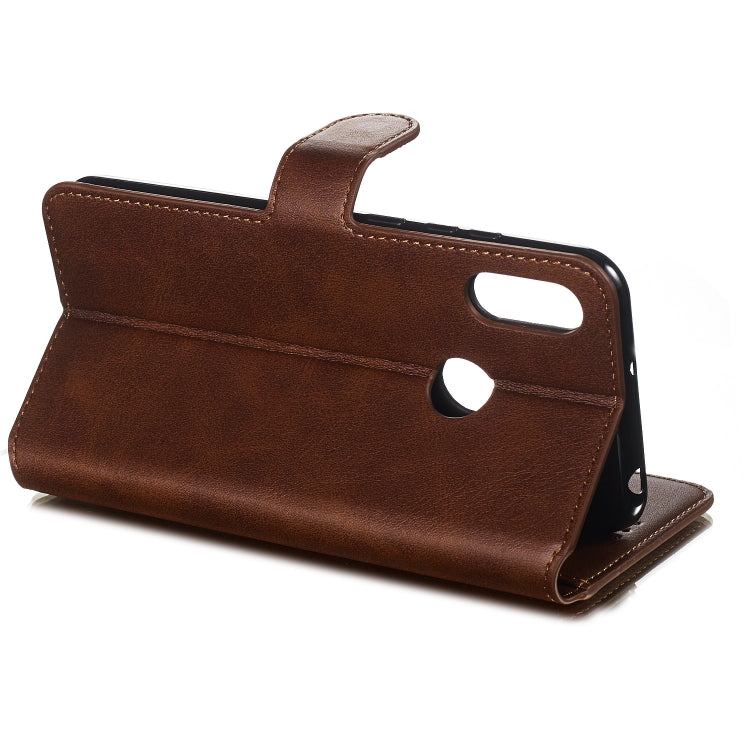 For Huawei Y6 (2019) / Honor 8A Solid Color Buckle Horizontal Flip Leather Case with Wallet & Holder & Card Slots